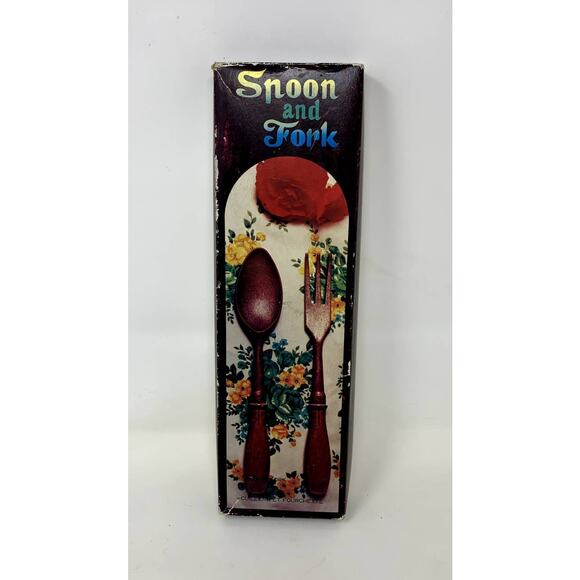 Vintage Disney Mickey Mouse Fork & Spoon Serving Set Wood Retro Kitchen Japan - Picture 2 of 7